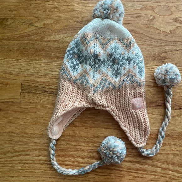 *G.H. BASS & CO* Pink Pom Earflap Braid Beanie Hat - Picture 2 of 5